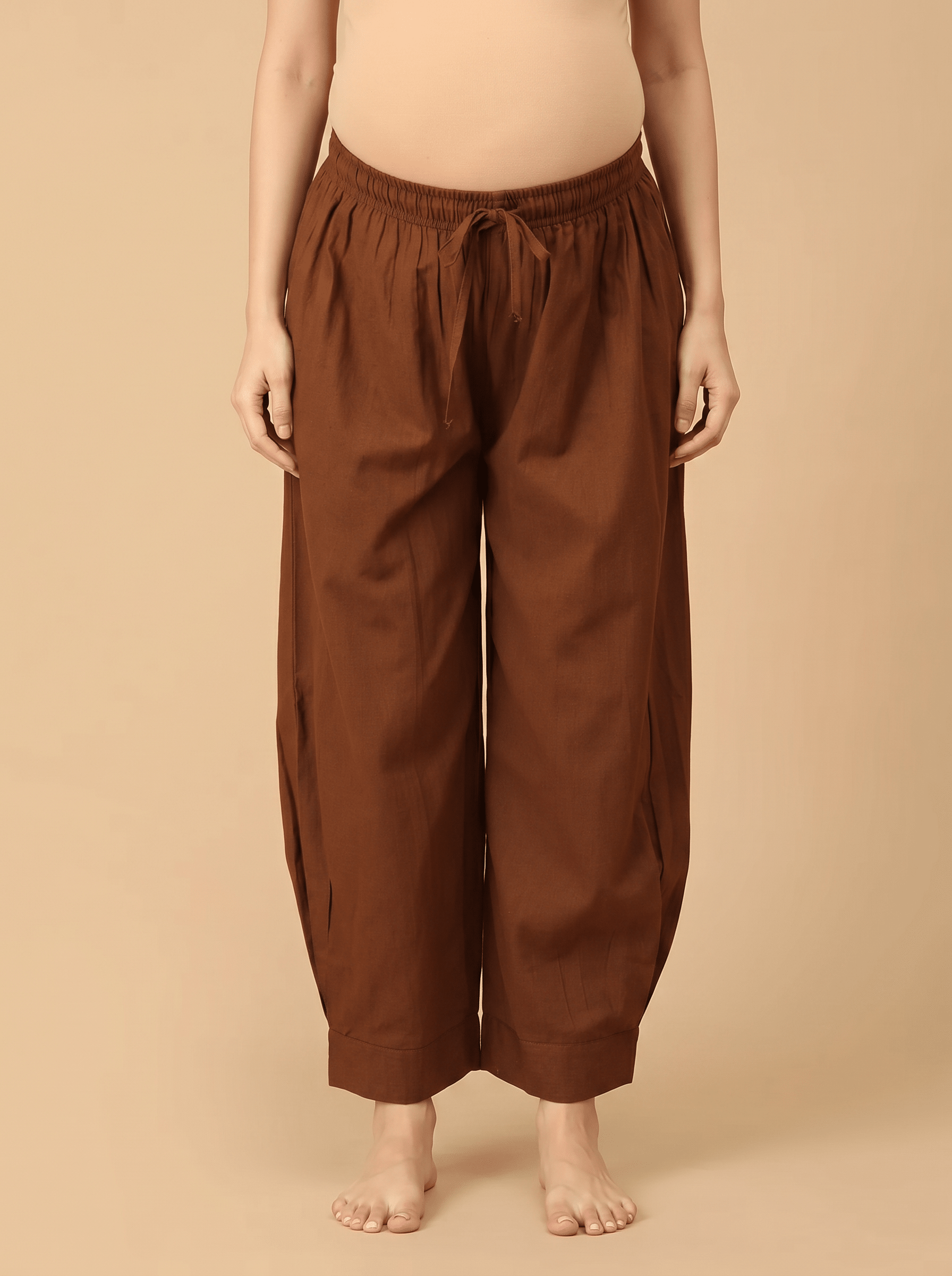  Brew & Bloom Maternity Lounge Pants with Drawstring Brown