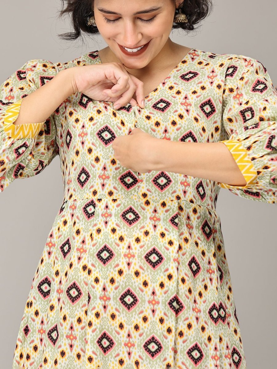  Brightest Moment Maternity and Nursing Kurti Dress Multi