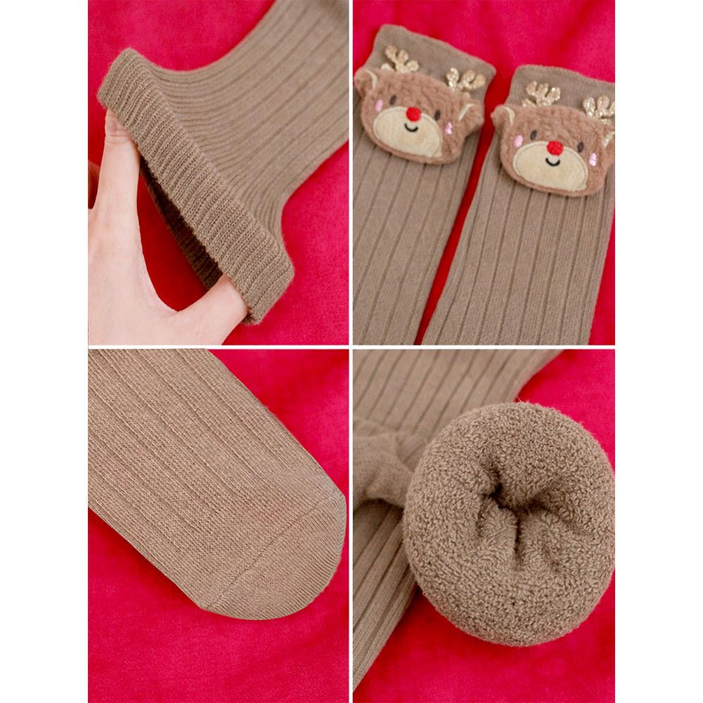 Little Surprise Box Brown 3D Baby Reindeer Ankle Socks