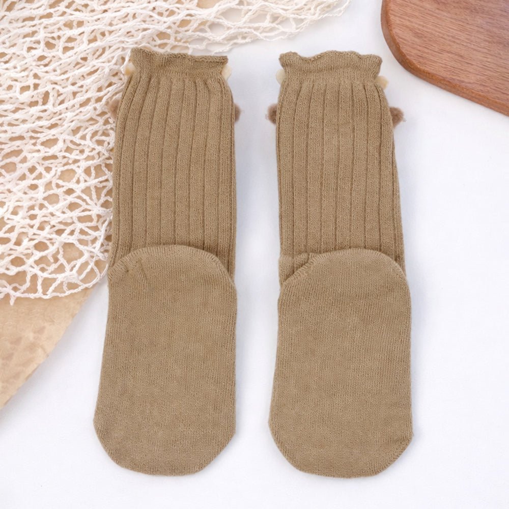 Little Surprise Box Brown 3D Baby Reindeer Ankle Socks
