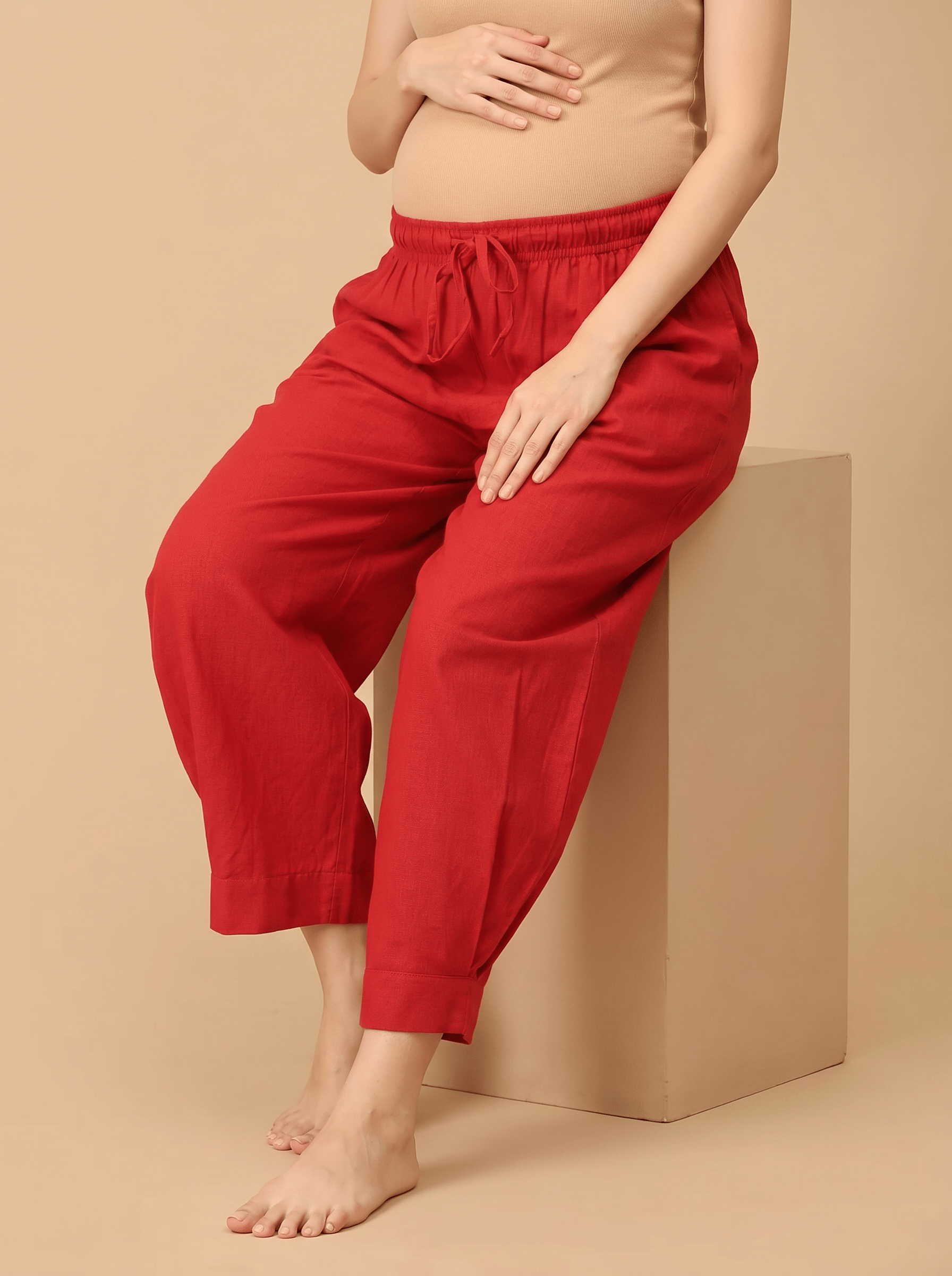  Carmine Maroonscape Maternity Lounge Pants Maroon