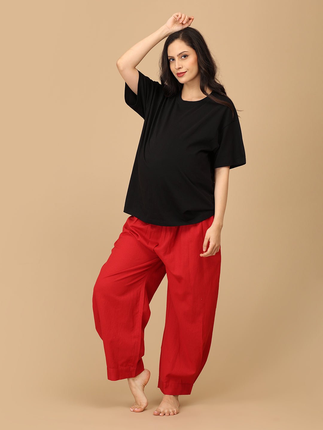 Carmine Maroonscape Maternity Lounge Pants Maroon