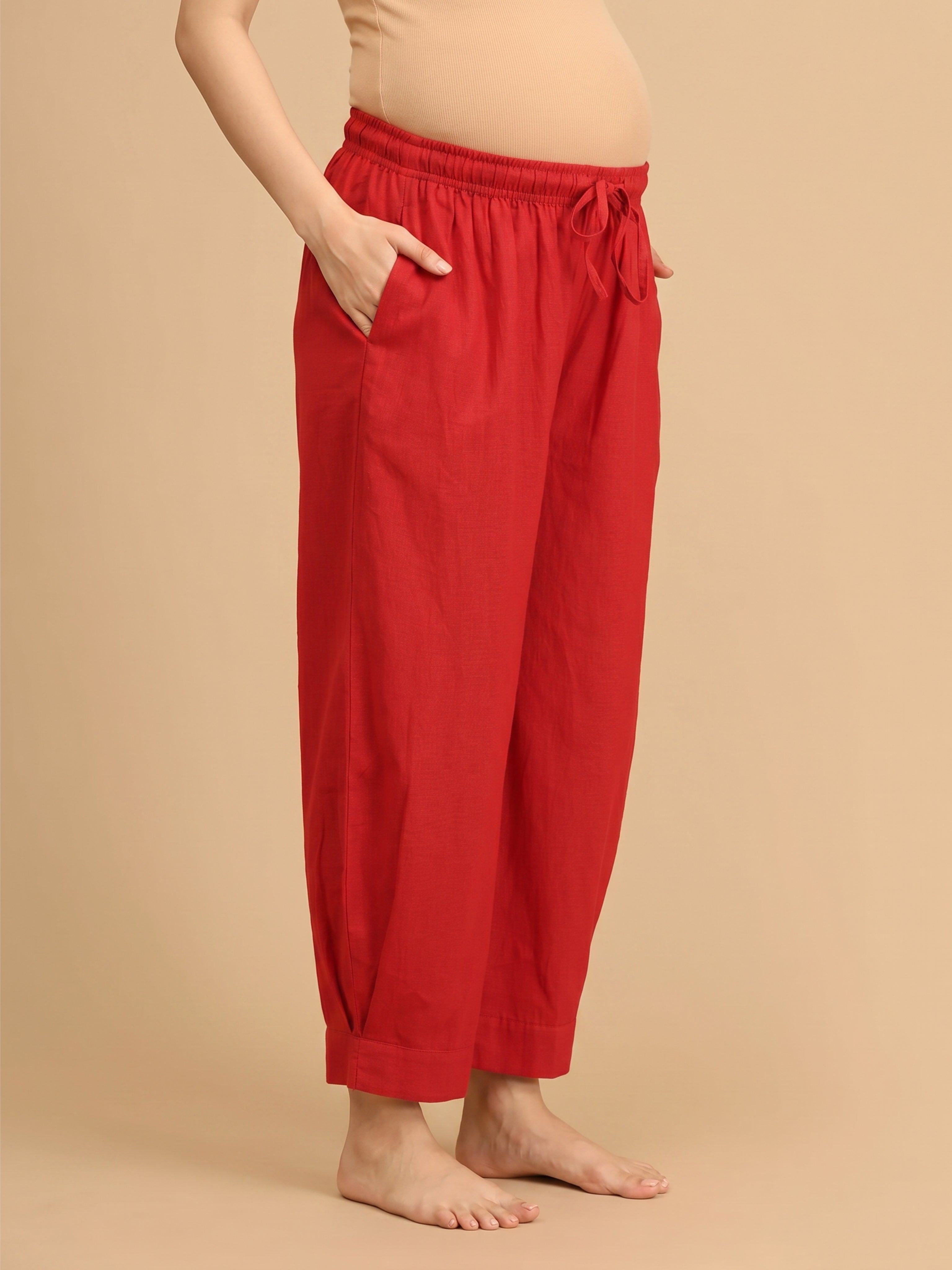  Carmine Maroonscape Maternity Lounge Pants Maroon
