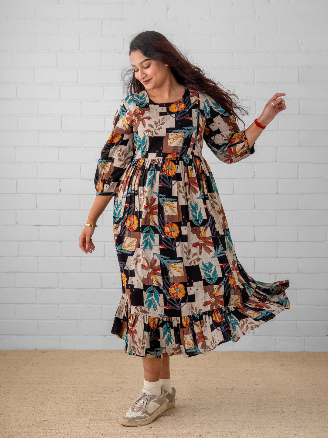  Chic Collage Maternity and Nursing Dress Multi