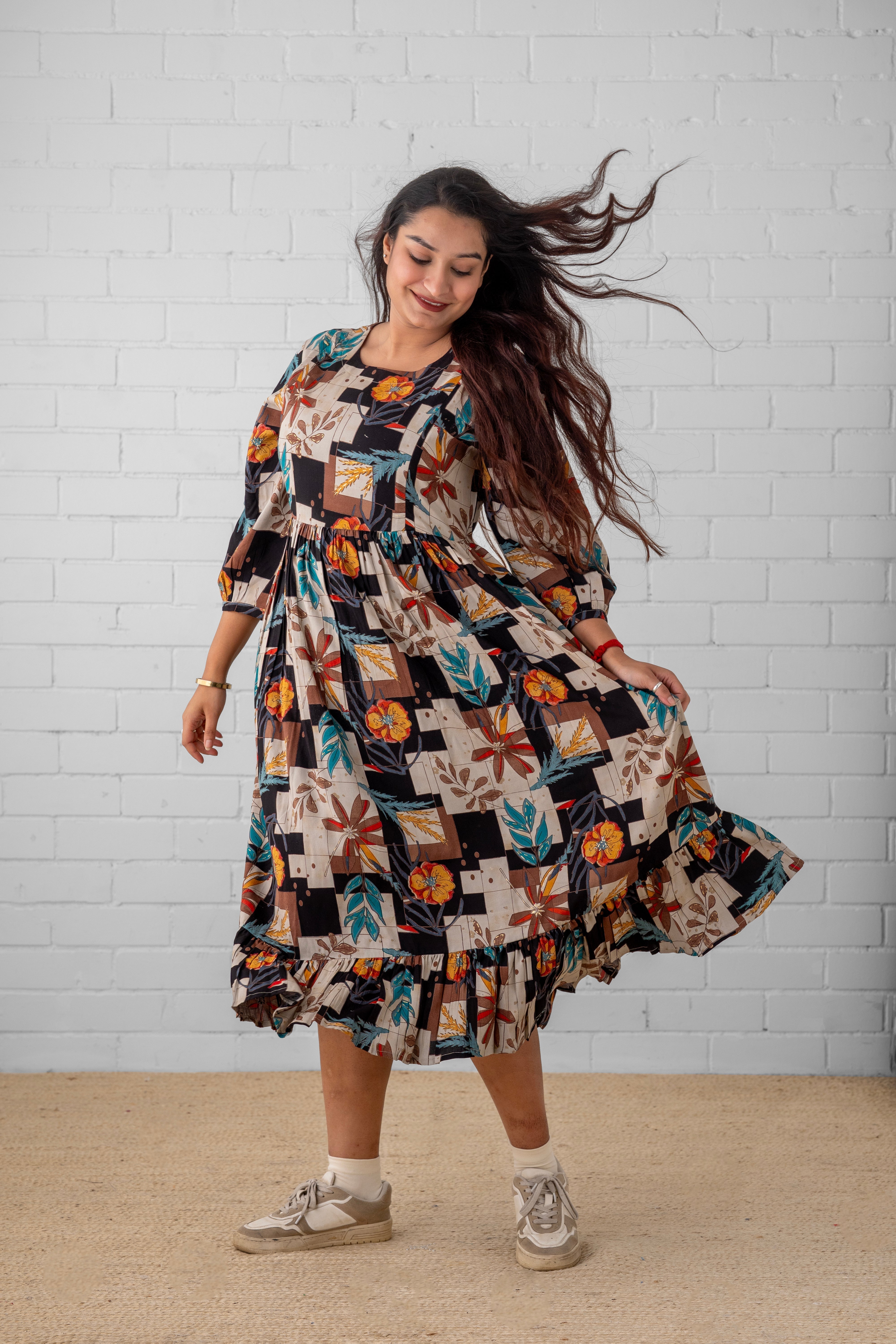  Chic Collage Maternity and Nursing Dress Multi