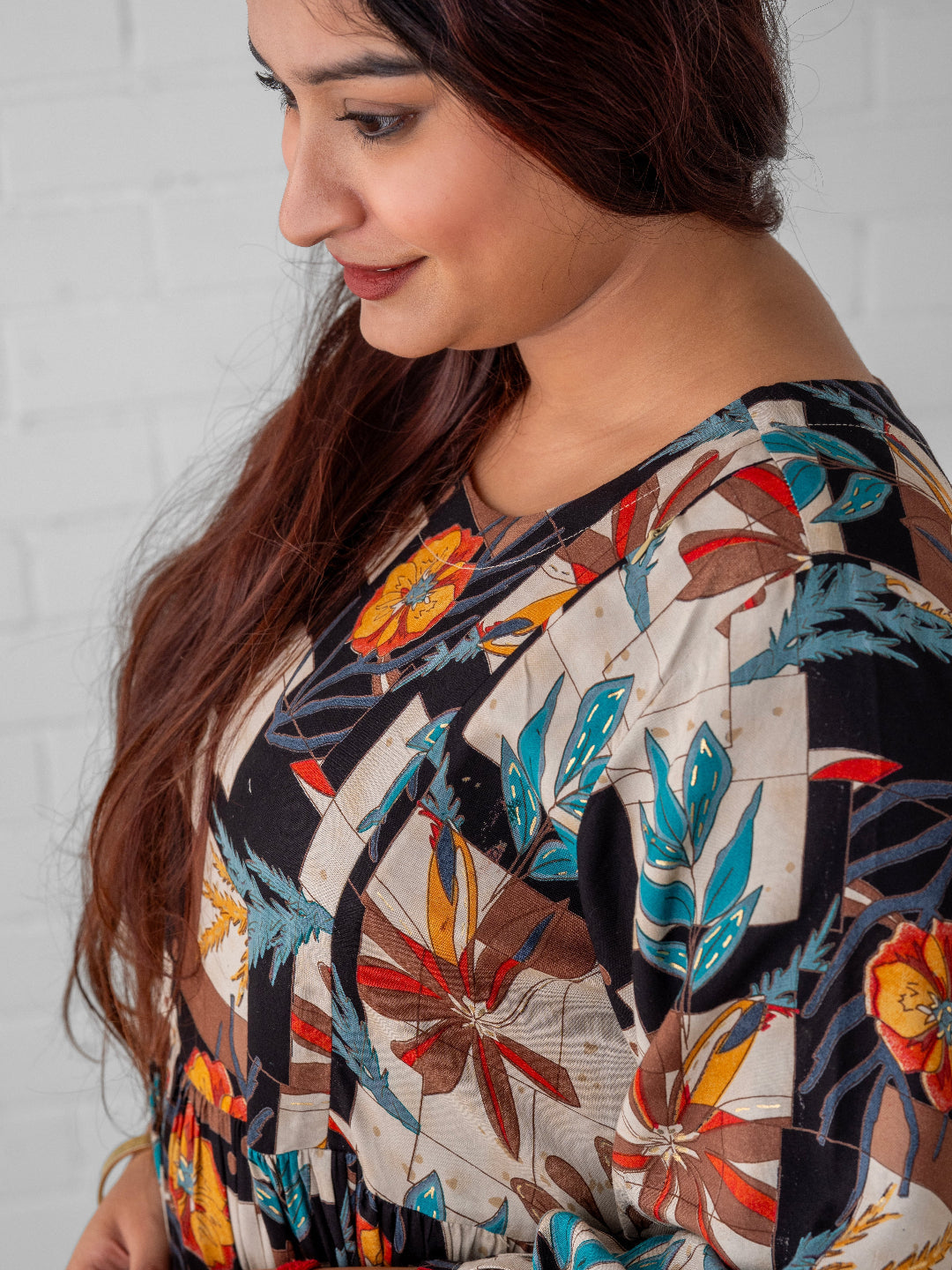  Chic Collage Maternity and Nursing Dress Multi