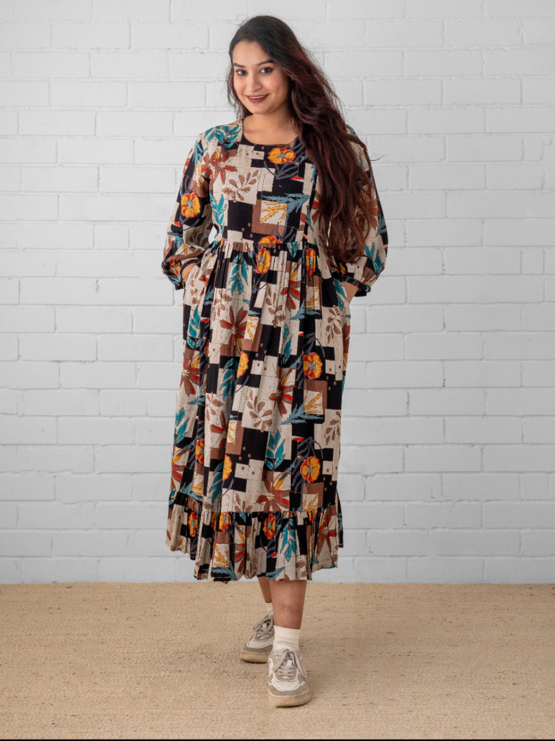  Chic Collage Maternity and Nursing Dress Multi