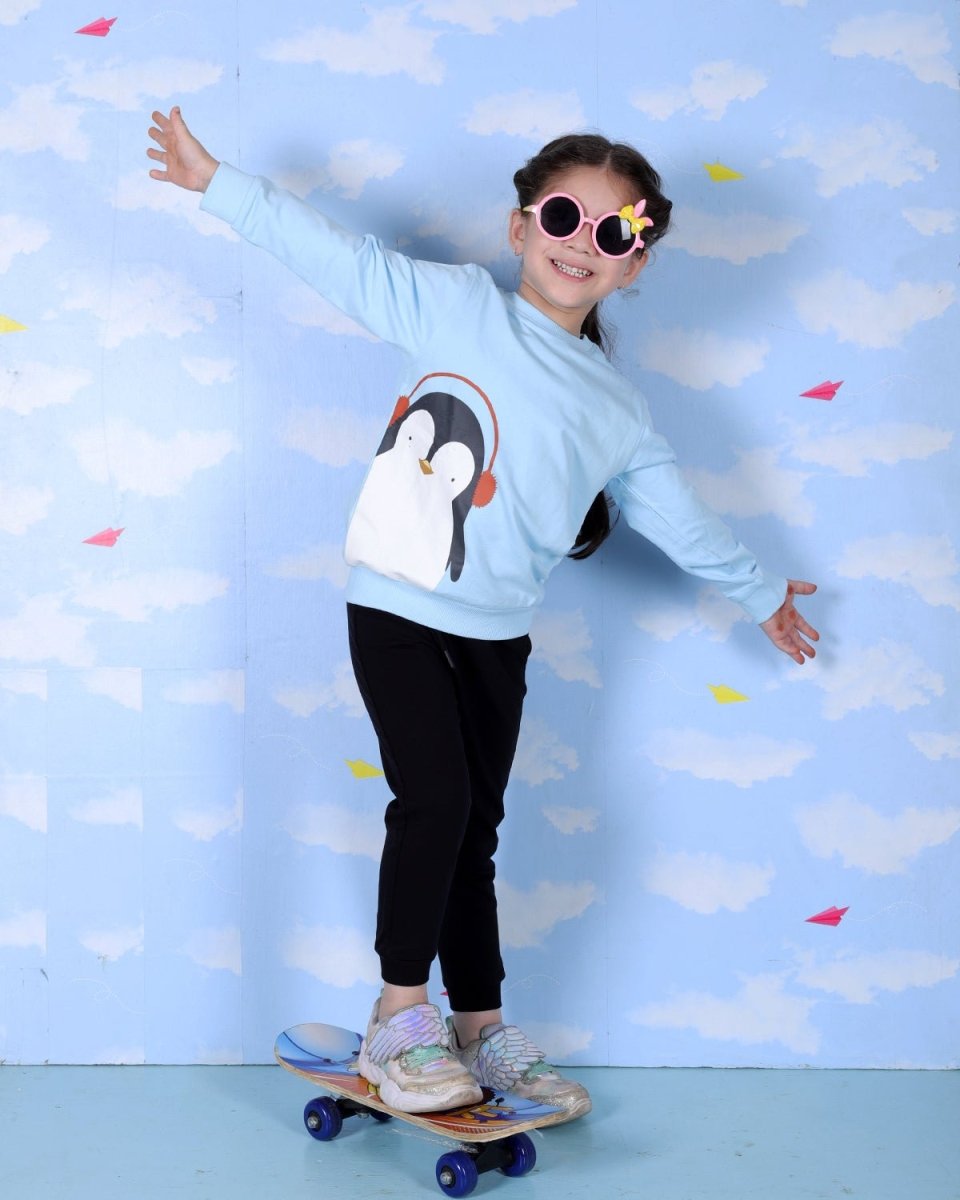  Blue Chill'in Penguin Girls Sweatshirt