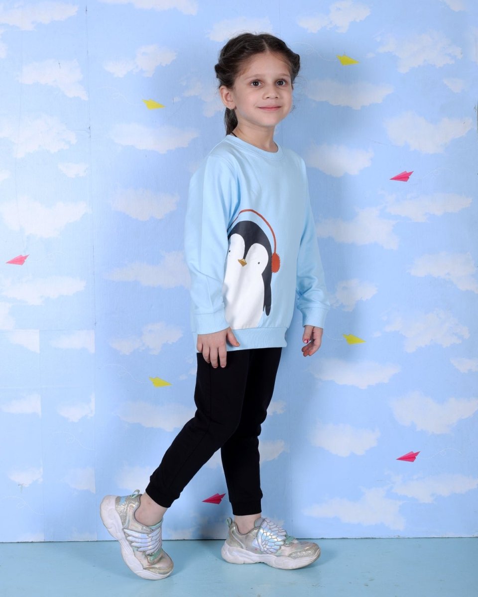  Blue Chill'in Penguin Girls Sweatshirt