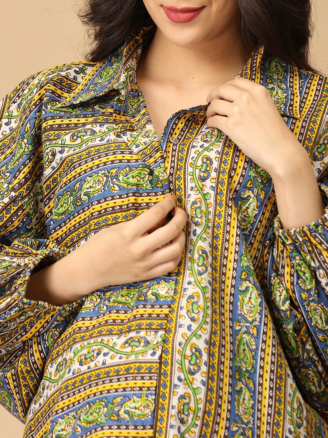  Chitrakriti Maternity and Nursing Oversized Shirt Multi