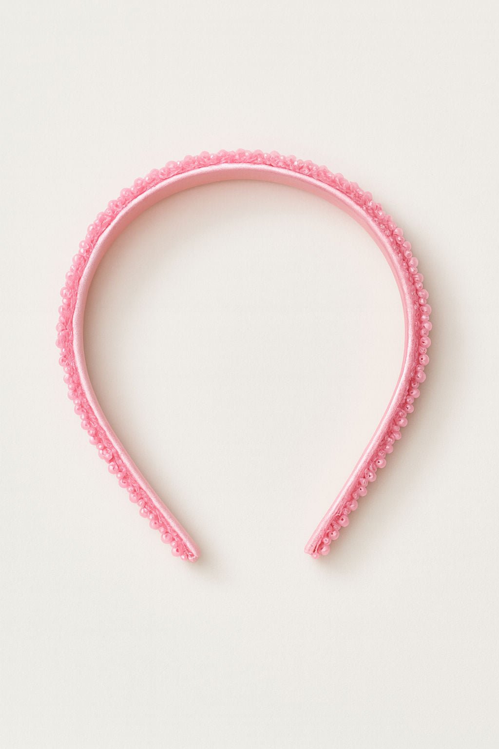 Pearl Beaded Elegant Party Style Girls Hairband With Slim Structured Band