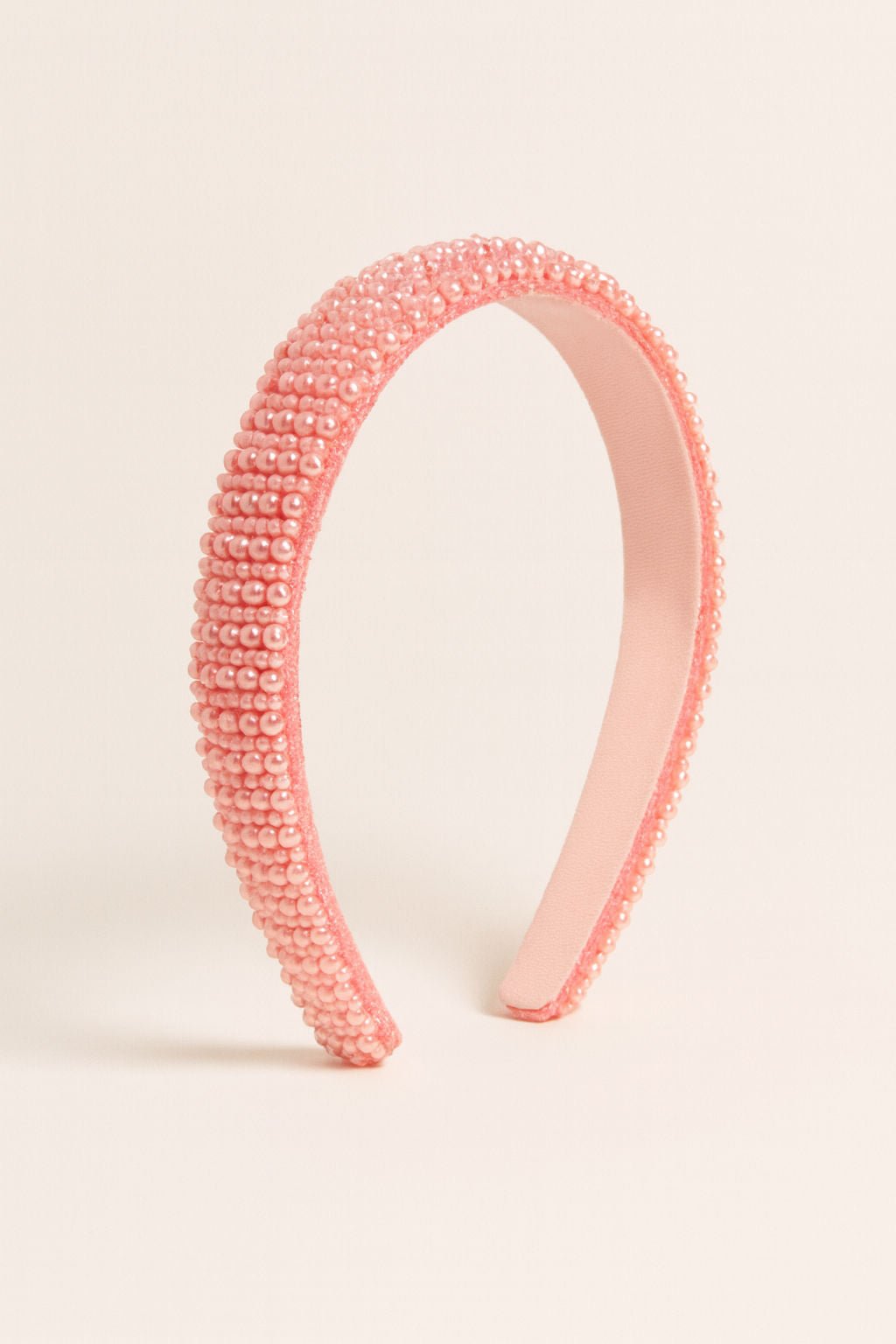 Pearl Beaded Elegant Party Style Girls Hairband With Slim Structured Band