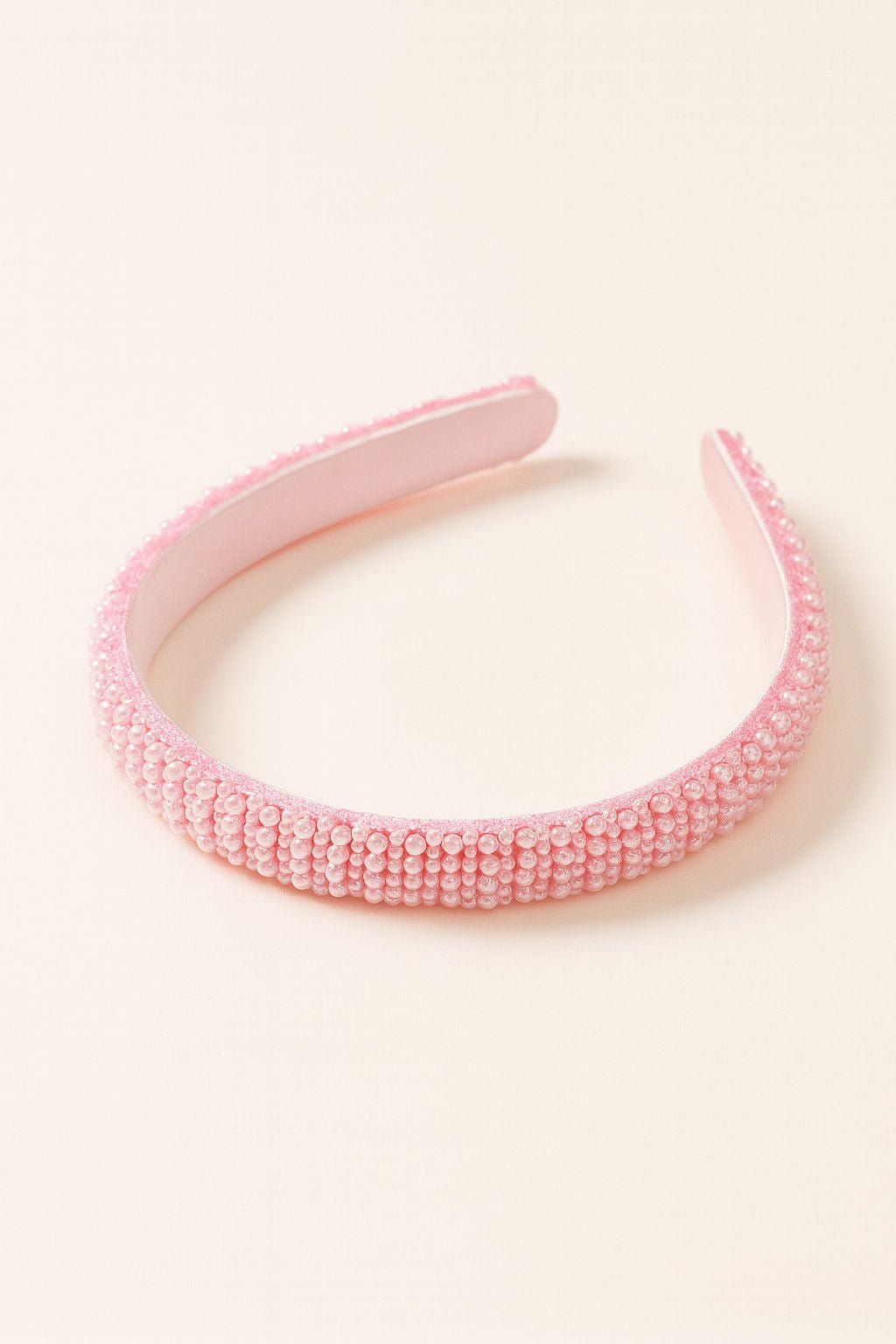 Pearl Beaded Elegant Party Style Girls Hairband With Slim Structured Band