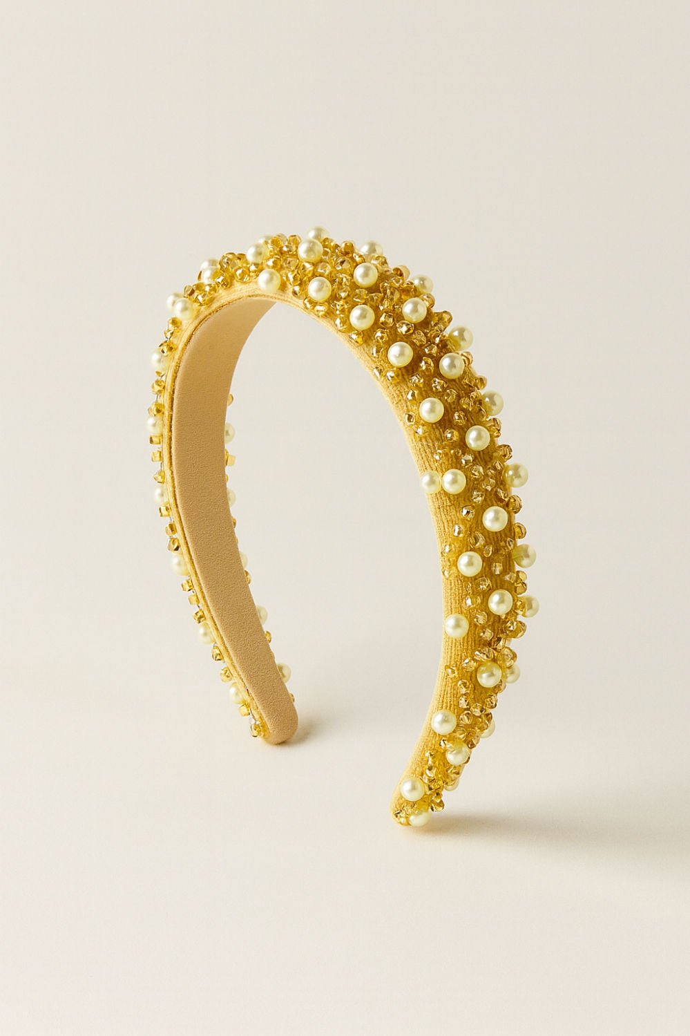 Gold Pearl Embellished Luxe Party Hair Band Girls Accessory