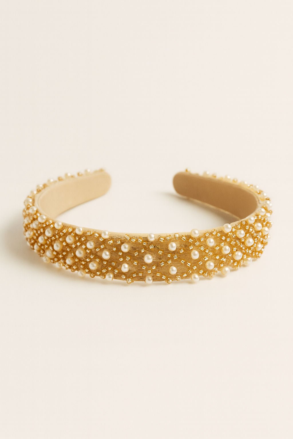 Gold Pearl Embellished Luxe Party Hair Band Girls Accessory