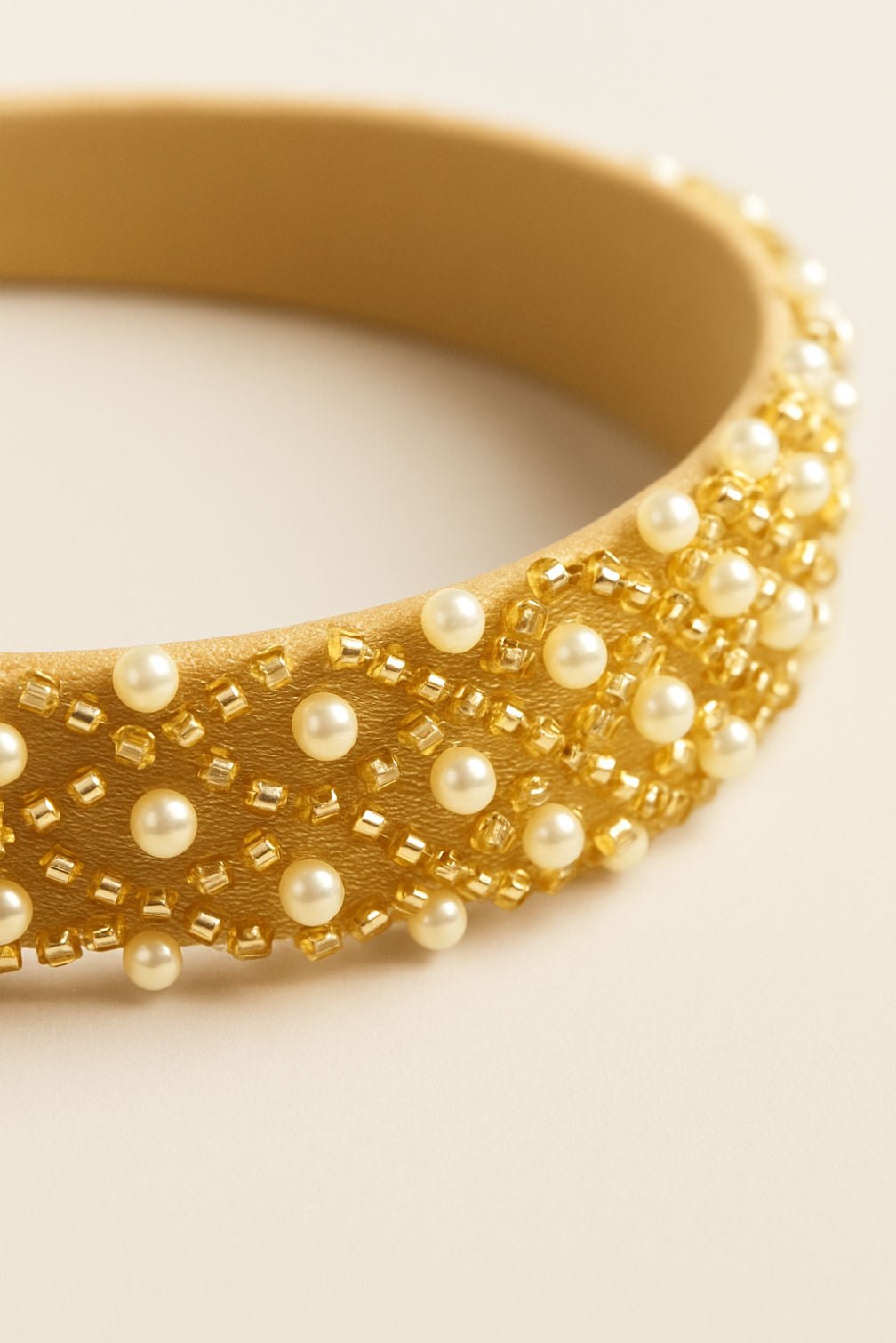 Gold Pearl Embellished Luxe Party Hair Band Girls Accessory