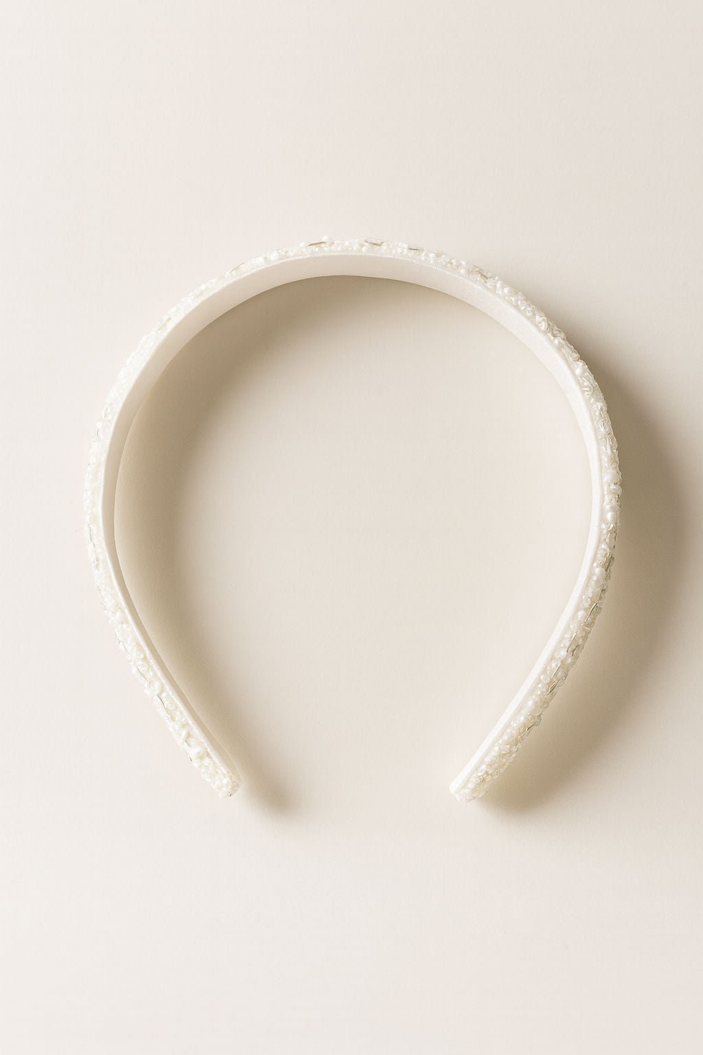 White Beaded Festive Elegant Glam Girls Hairband With Acrylic Finish