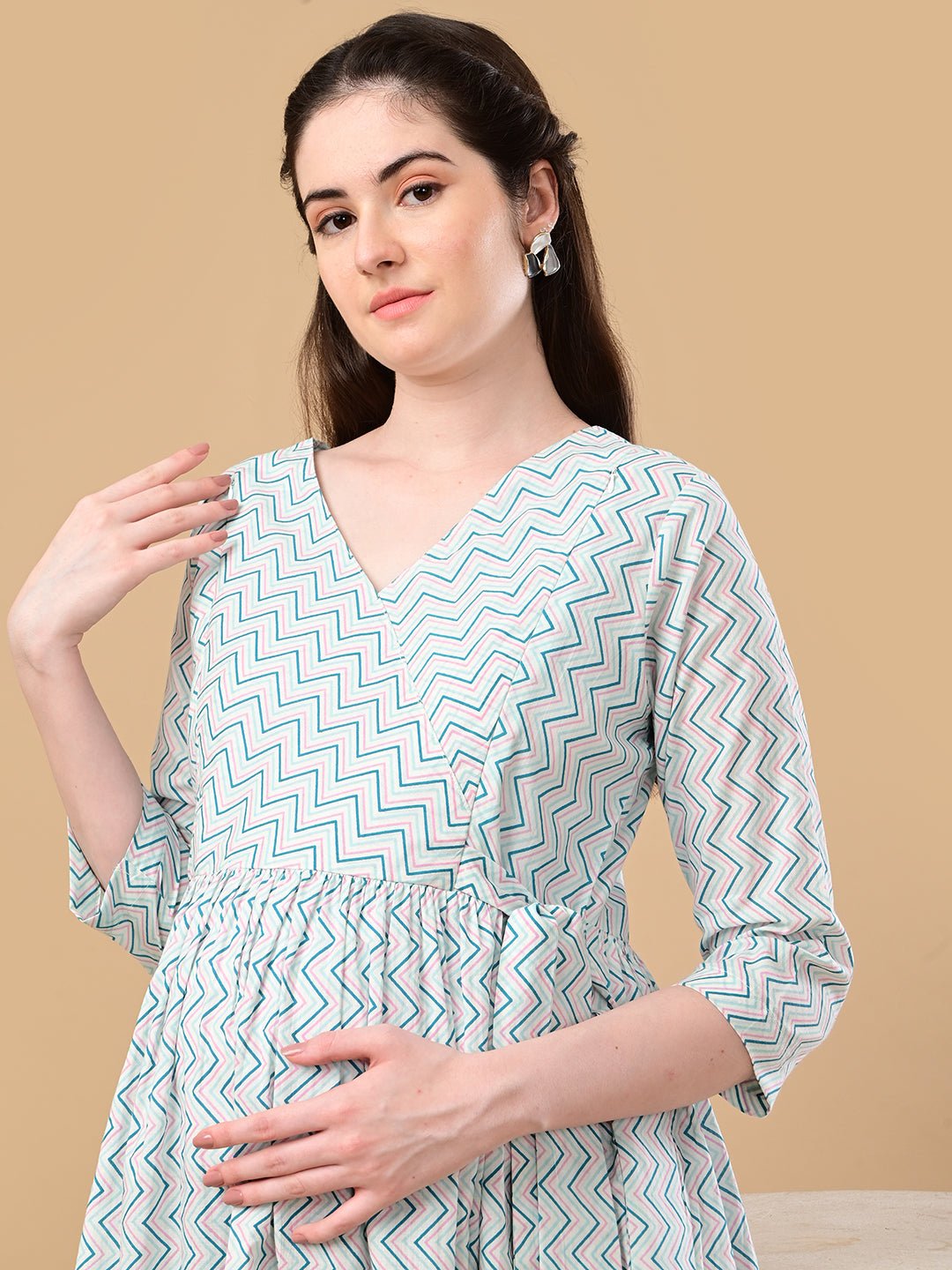  Chroma Chaos Maternity and Nursing Dress Multi