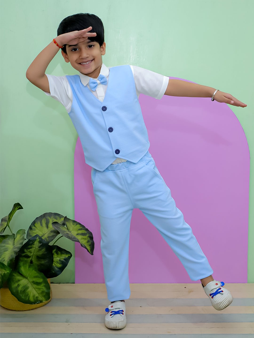 Classic Cub Pastel Blue Boys Dressy Co-ord Set
