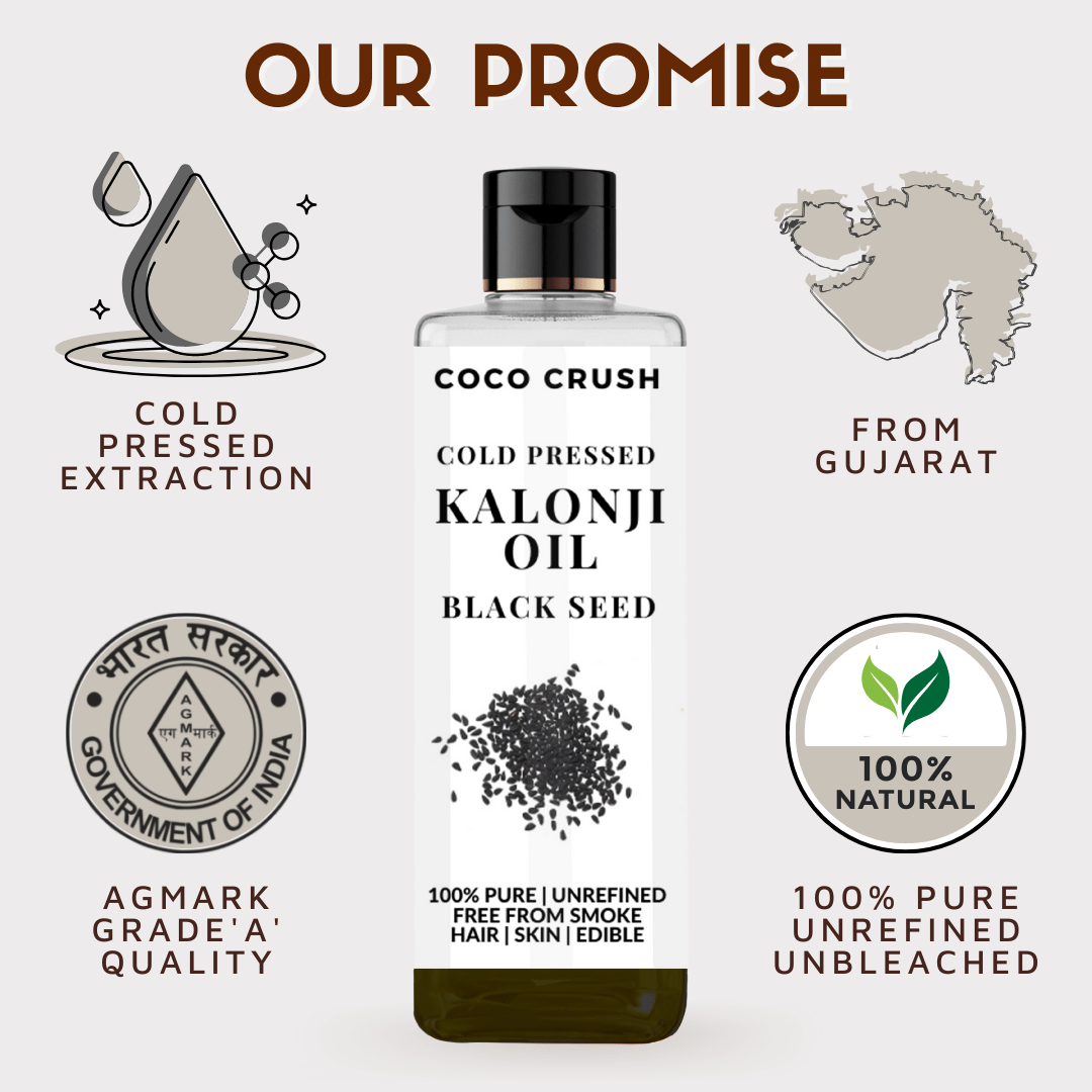 Coco Crush Cold-Pressed Kalonji Black Seed Oil Pregnancy Safe 100ml
