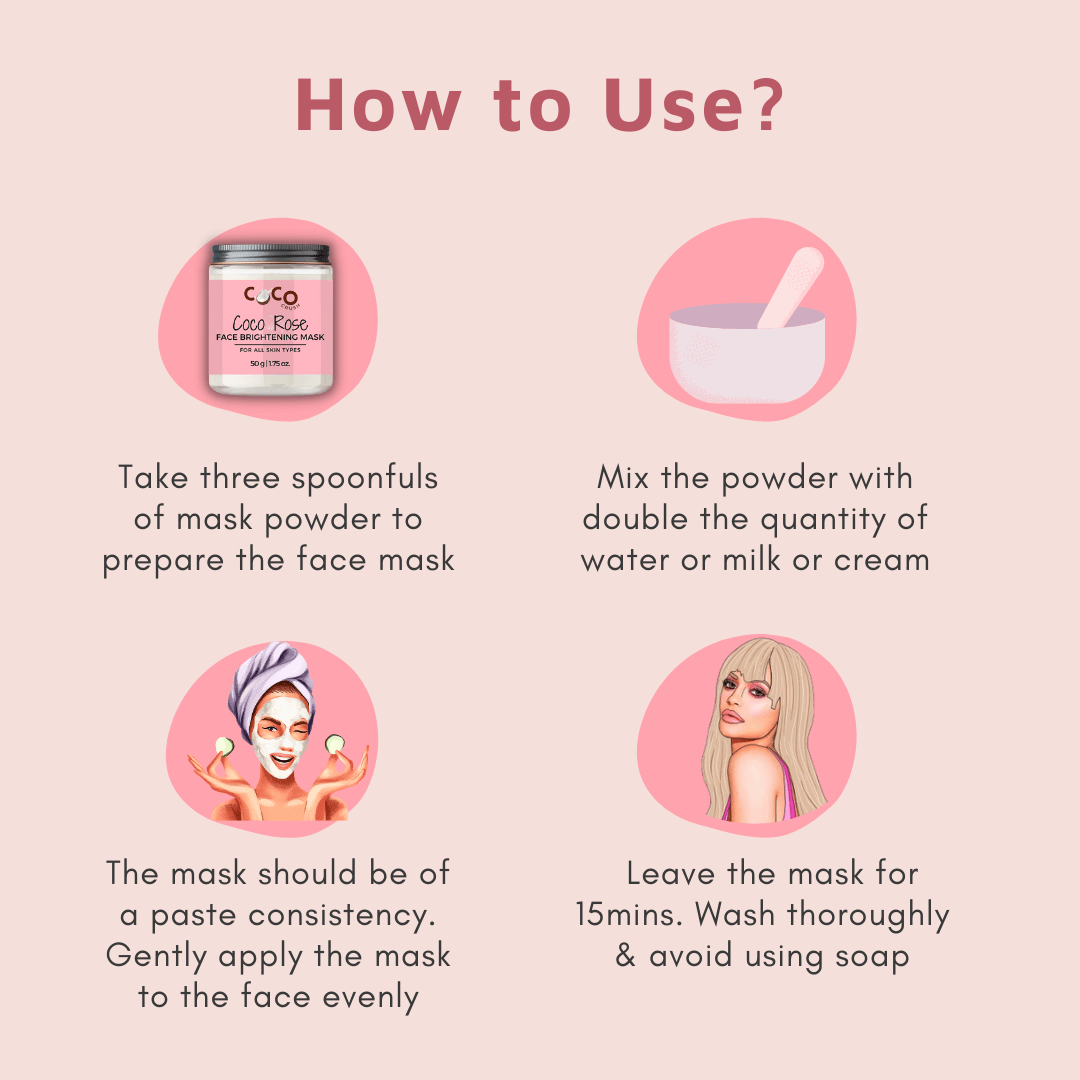 Coco Crush Rose Almond Face Pack Skin Brightening Lightening 50g 0.11lb