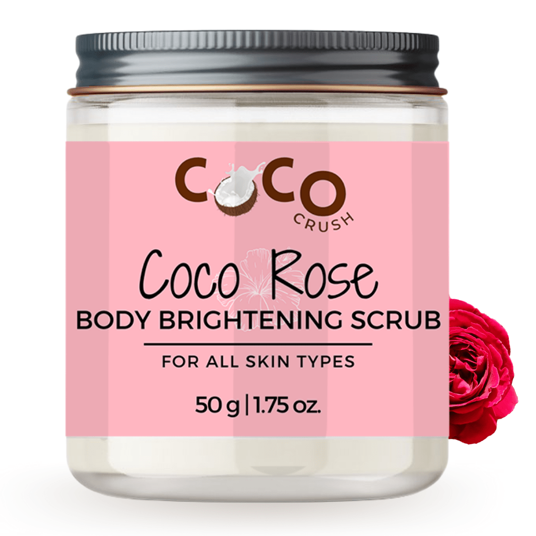 Coco Crush Rose Coconut Body Scrub Skin Brightening Lightening 1.76oz