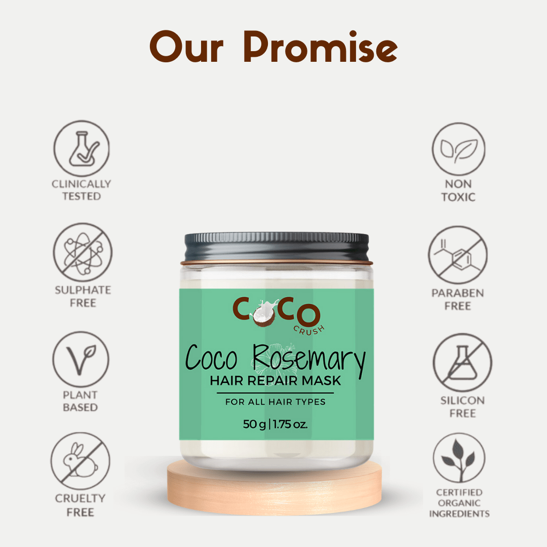 Coco Crush Rosemary Coconut Hair Repair Mask Damaged Hair Care 50g