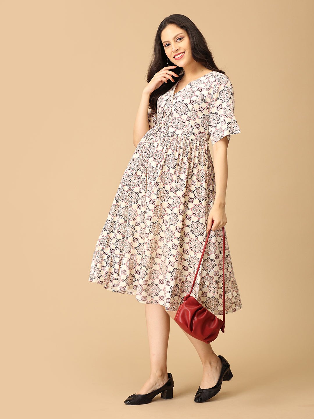  Color Crush Maternity and Nursing Dress Multi