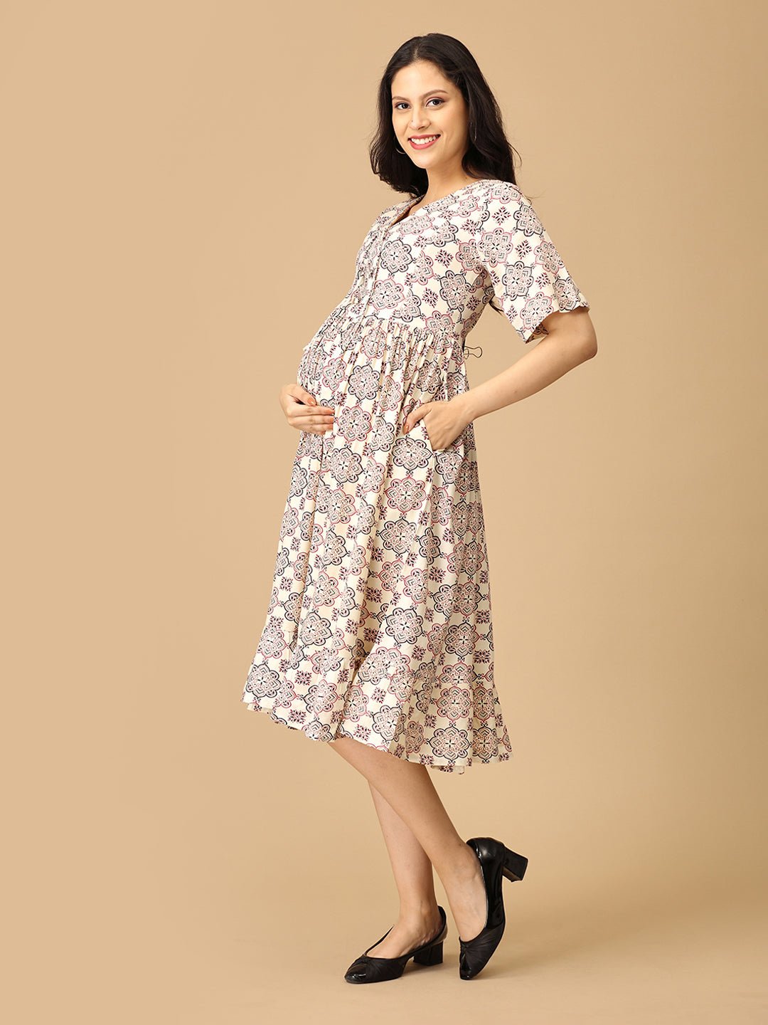  Color Crush Maternity and Nursing Dress Multi