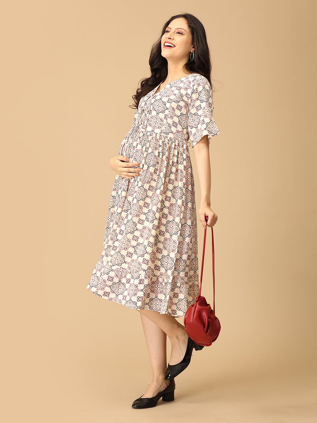  Color Crush Maternity and Nursing Dress Multi
