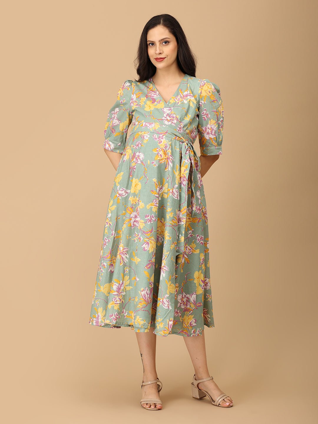  Color Crush Maternity and Nursing Wrap Dress Multi