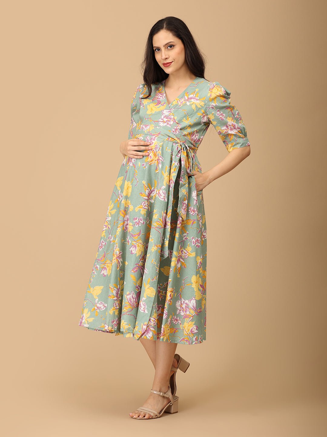  Color Crush Maternity and Nursing Wrap Dress Multi