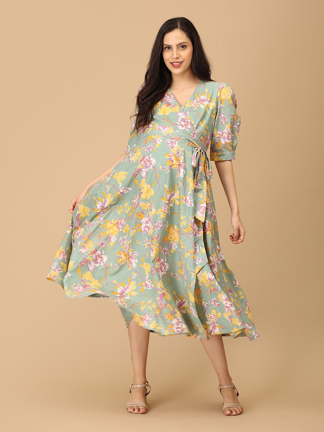  Color Crush Maternity and Nursing Wrap Dress Multi