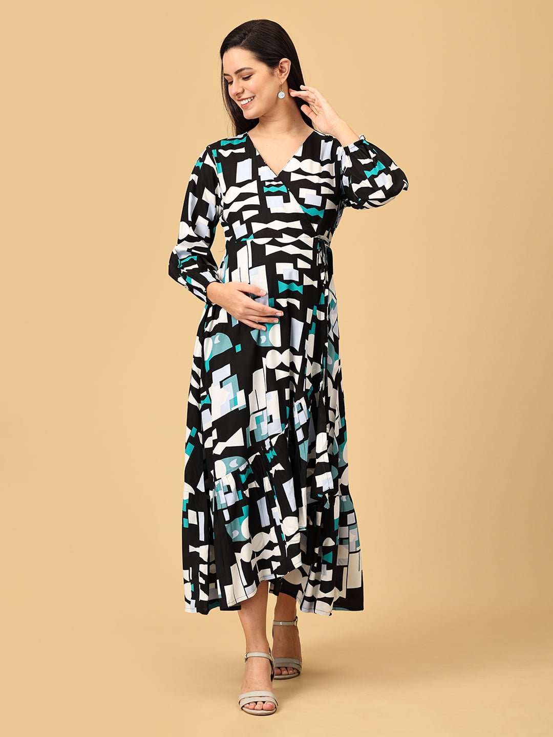  Color Me Black Maternity and Nursing Dress Multi