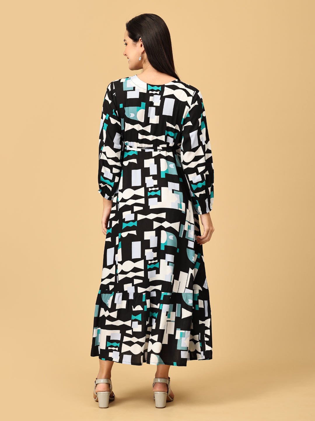  Color Me Black Maternity and Nursing Dress Multi