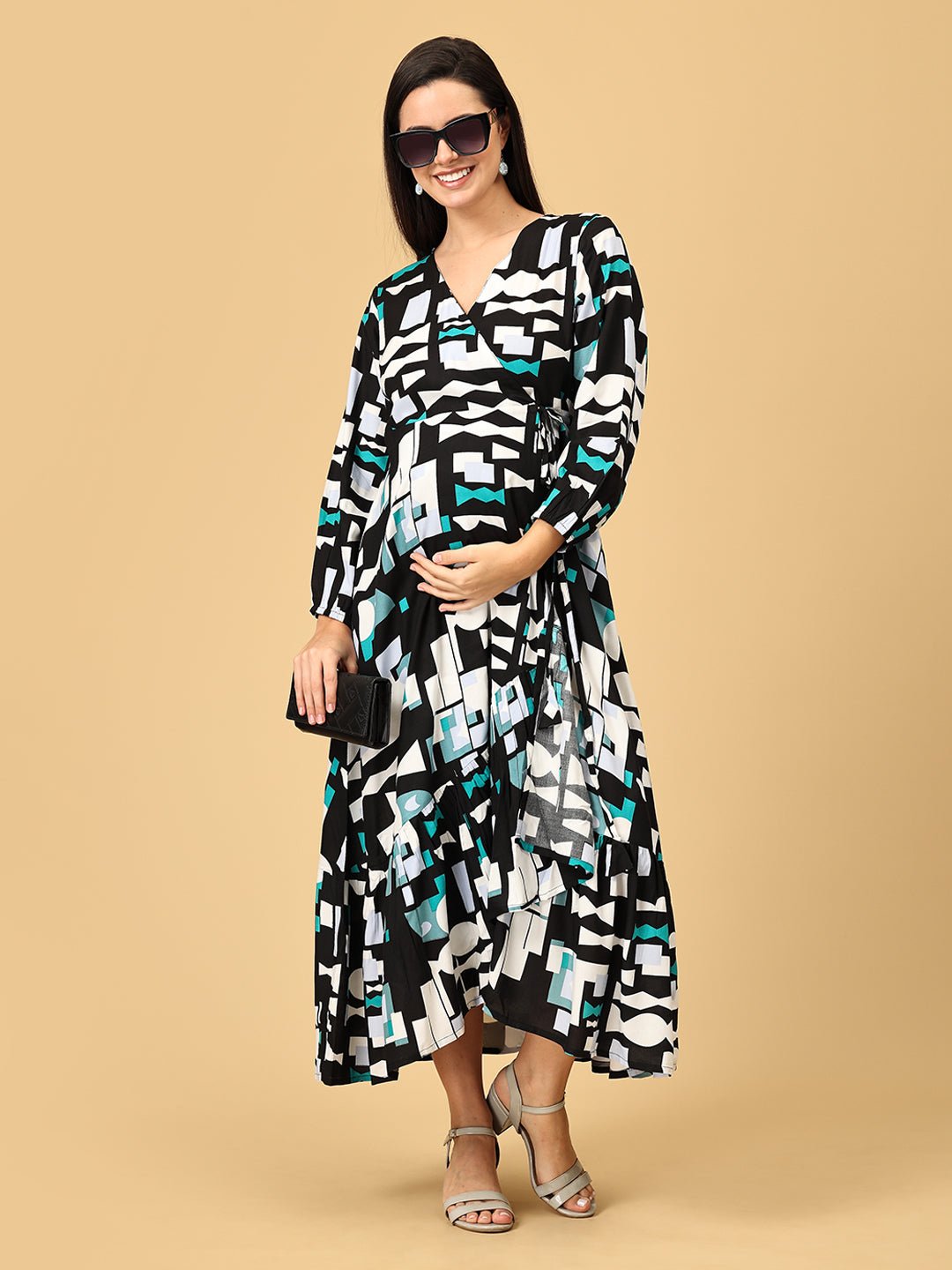  Color Me Black Maternity and Nursing Dress Multi