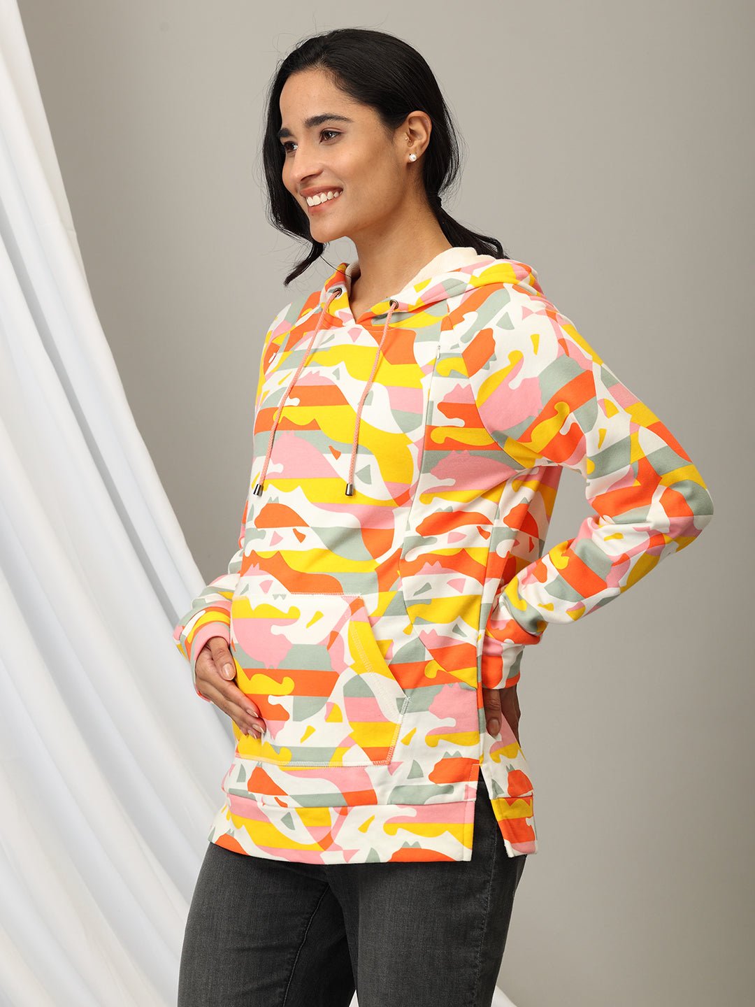  Color Splash Maternity and Nursing Hoodie Sweatshirt Multi
