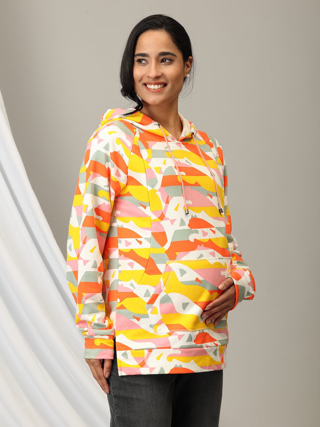  Color Splash Maternity and Nursing Hoodie Sweatshirt Multi