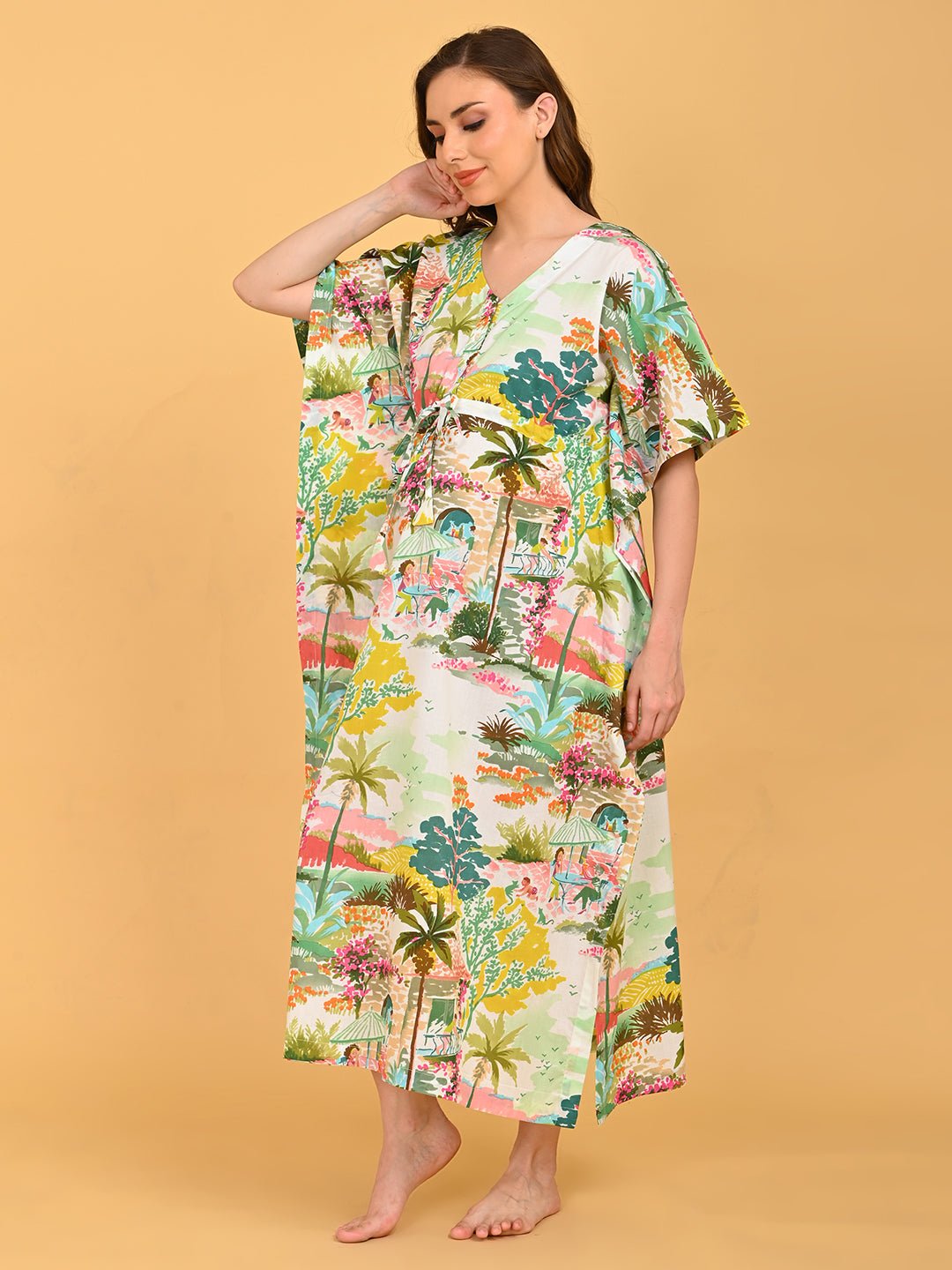  Colour Riot Maternity and Nursing Kaftan Nighty Multi