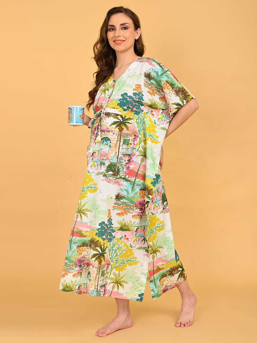  Colour Riot Maternity and Nursing Kaftan Nighty Multi