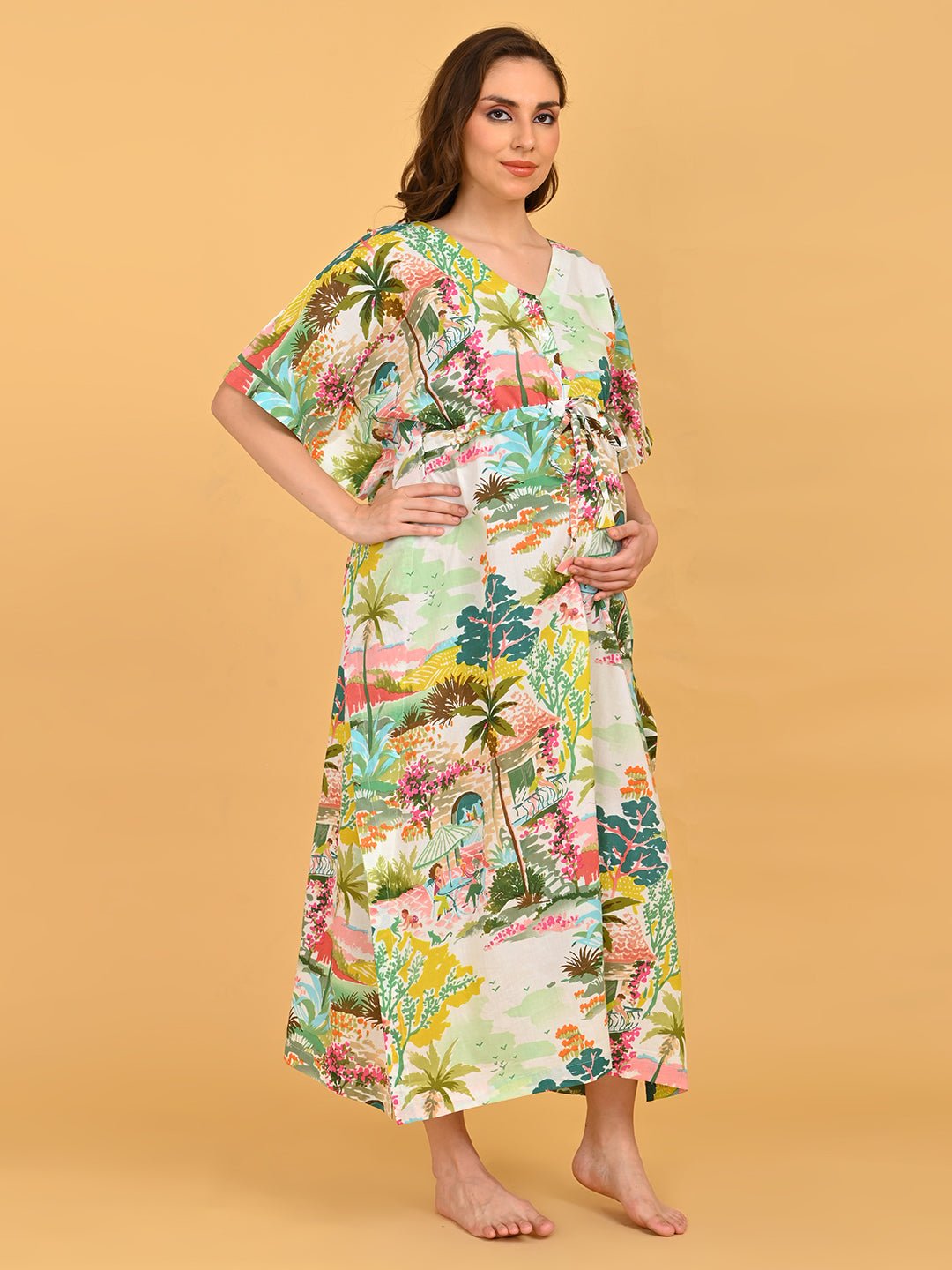 Colour Riot Maternity and Nursing Kaftan Nighty Multi