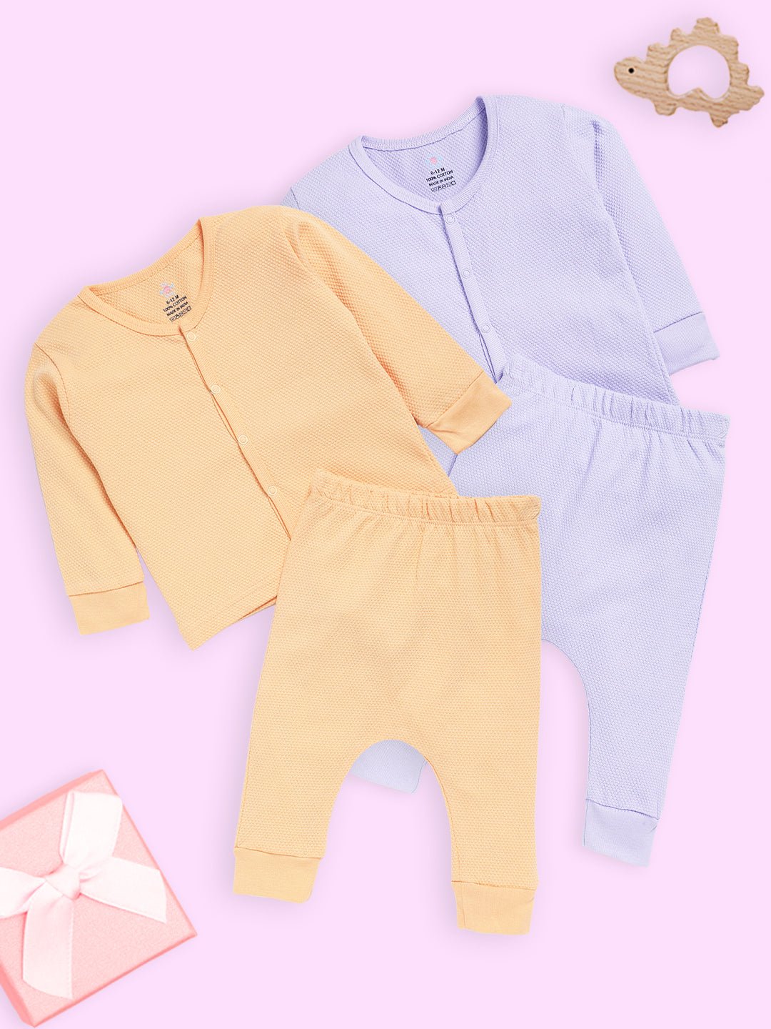  Pastel Orange & Lavender Infant Set Combo 2-Pack
