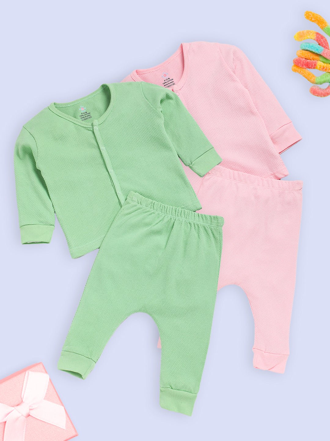  Pastel Pink & Green Infant Set Combo 2-Pack