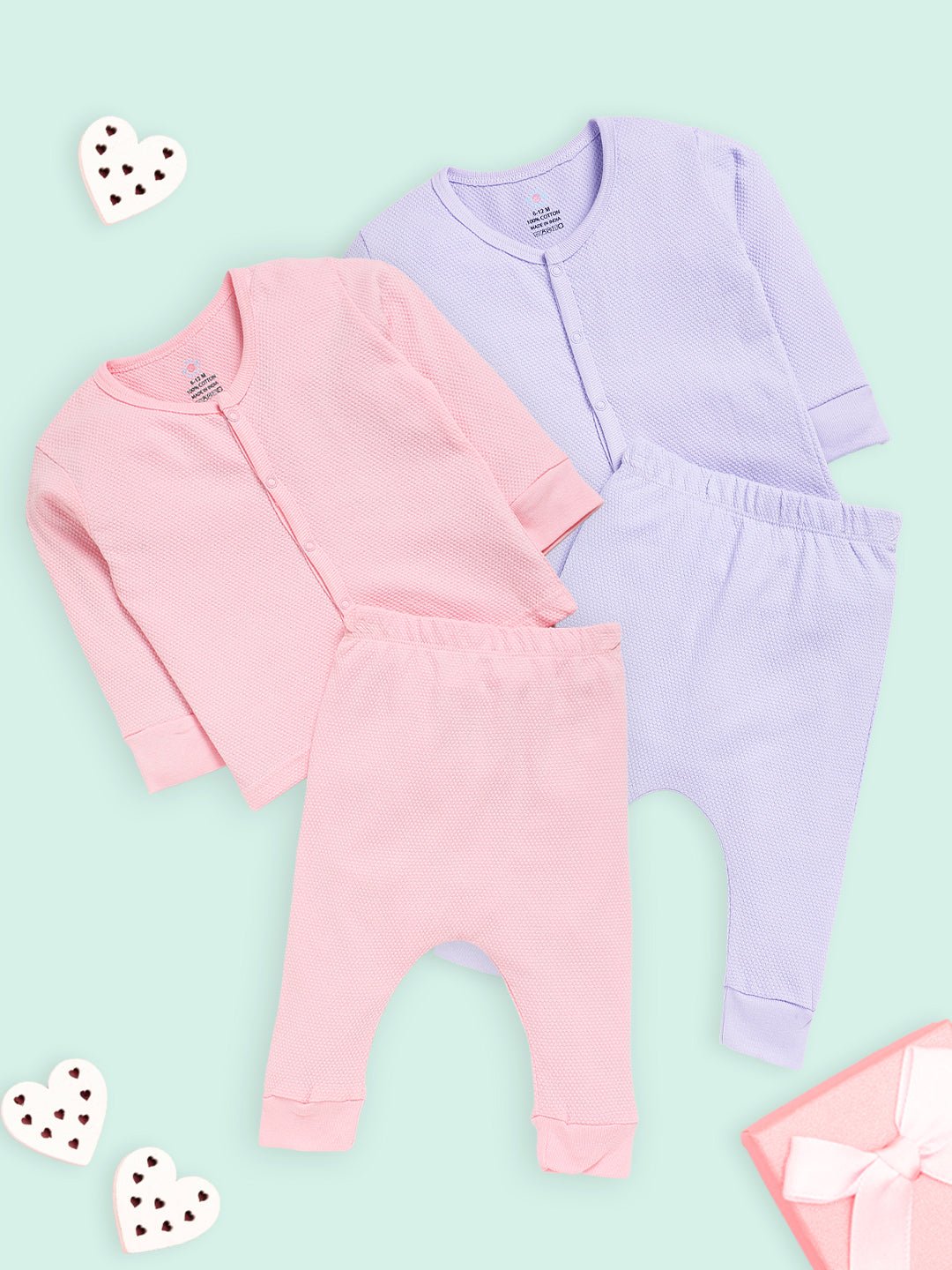  Pastel Pink & Lavender Infant Set Combo 2-Pack