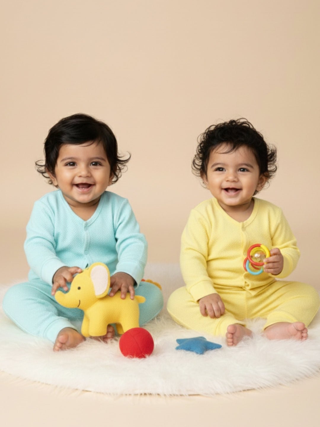  Pastel Yellow And Blue Infant Set Combo Pack Of 2
