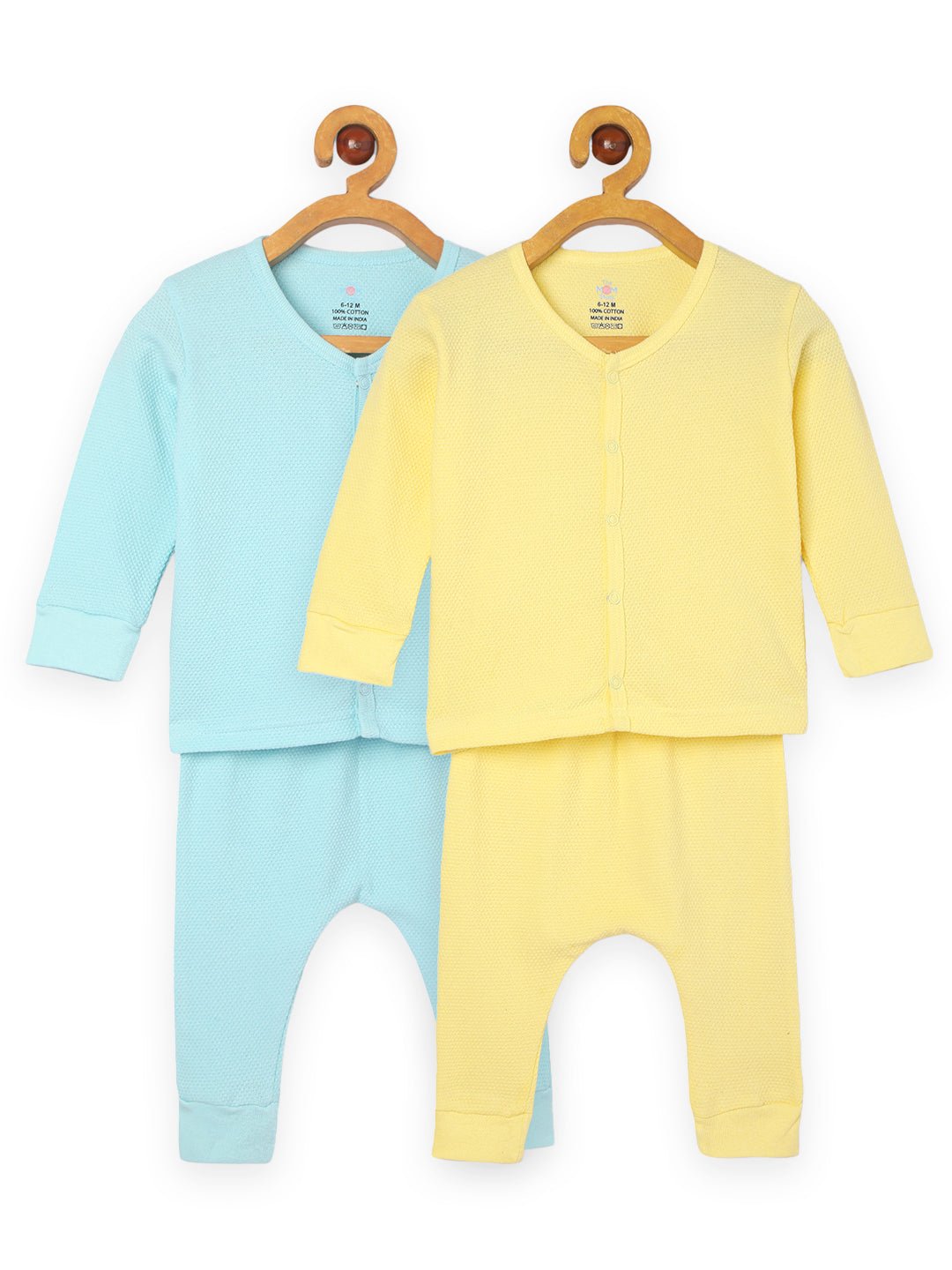  Pastel Yellow And Blue Infant Set Combo Pack Of 2