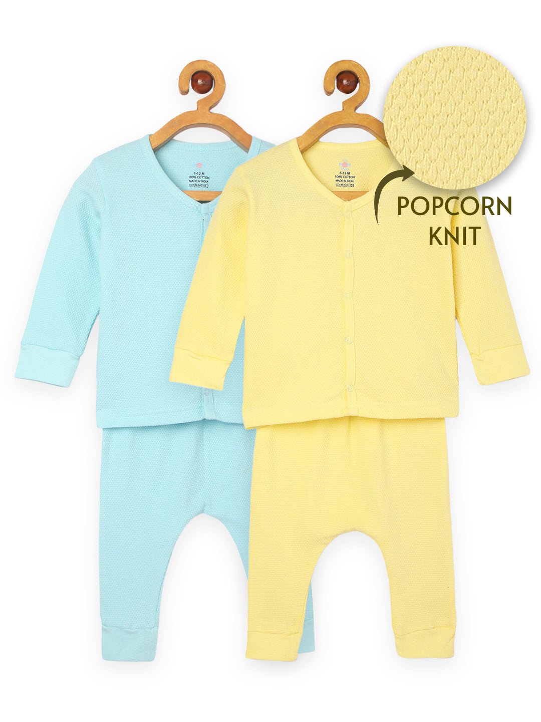  Pastel Yellow And Blue Infant Set Combo Pack Of 2