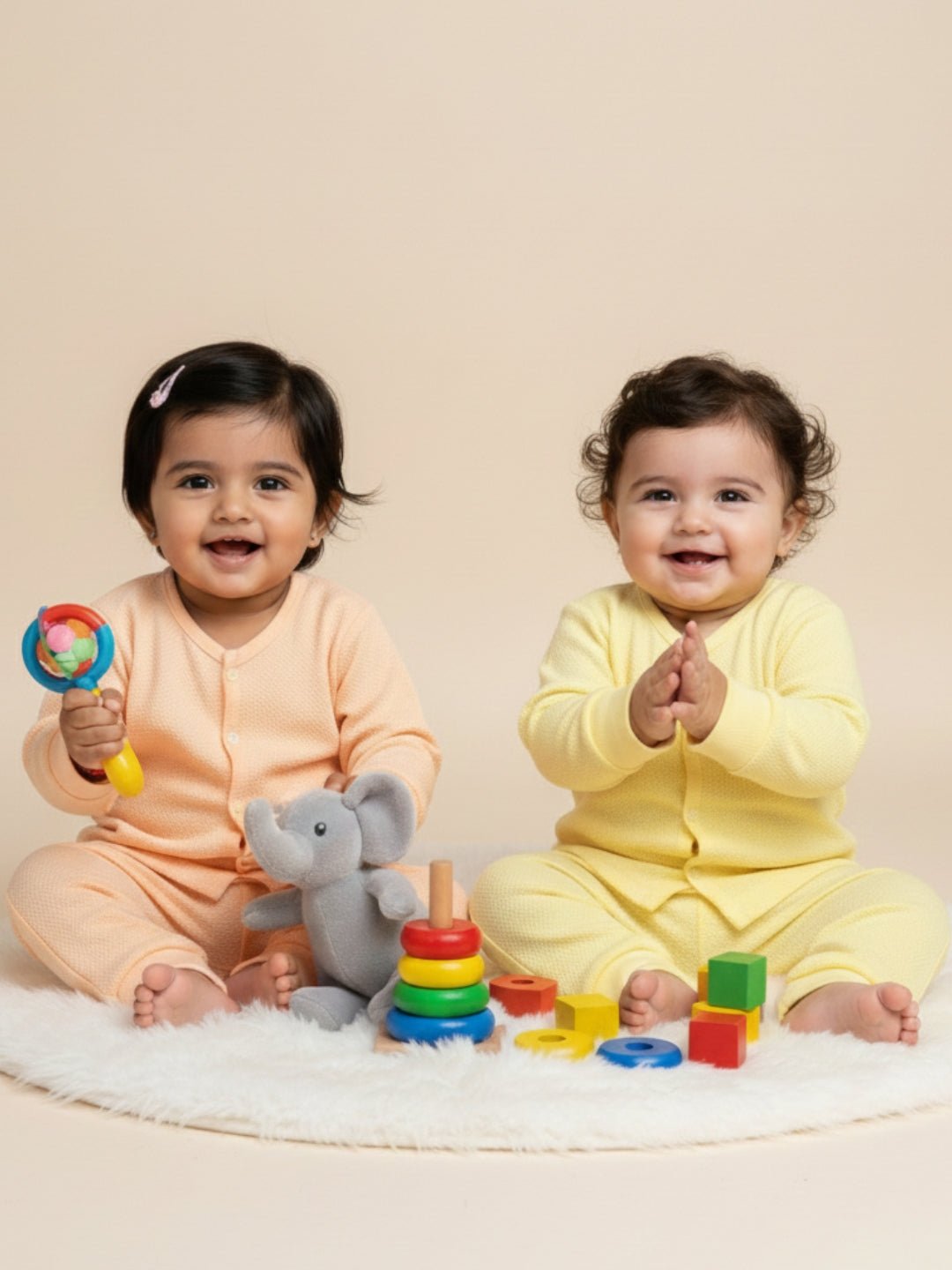  Pastel Yellow & Pastel Orange Infant Set 2-Pack