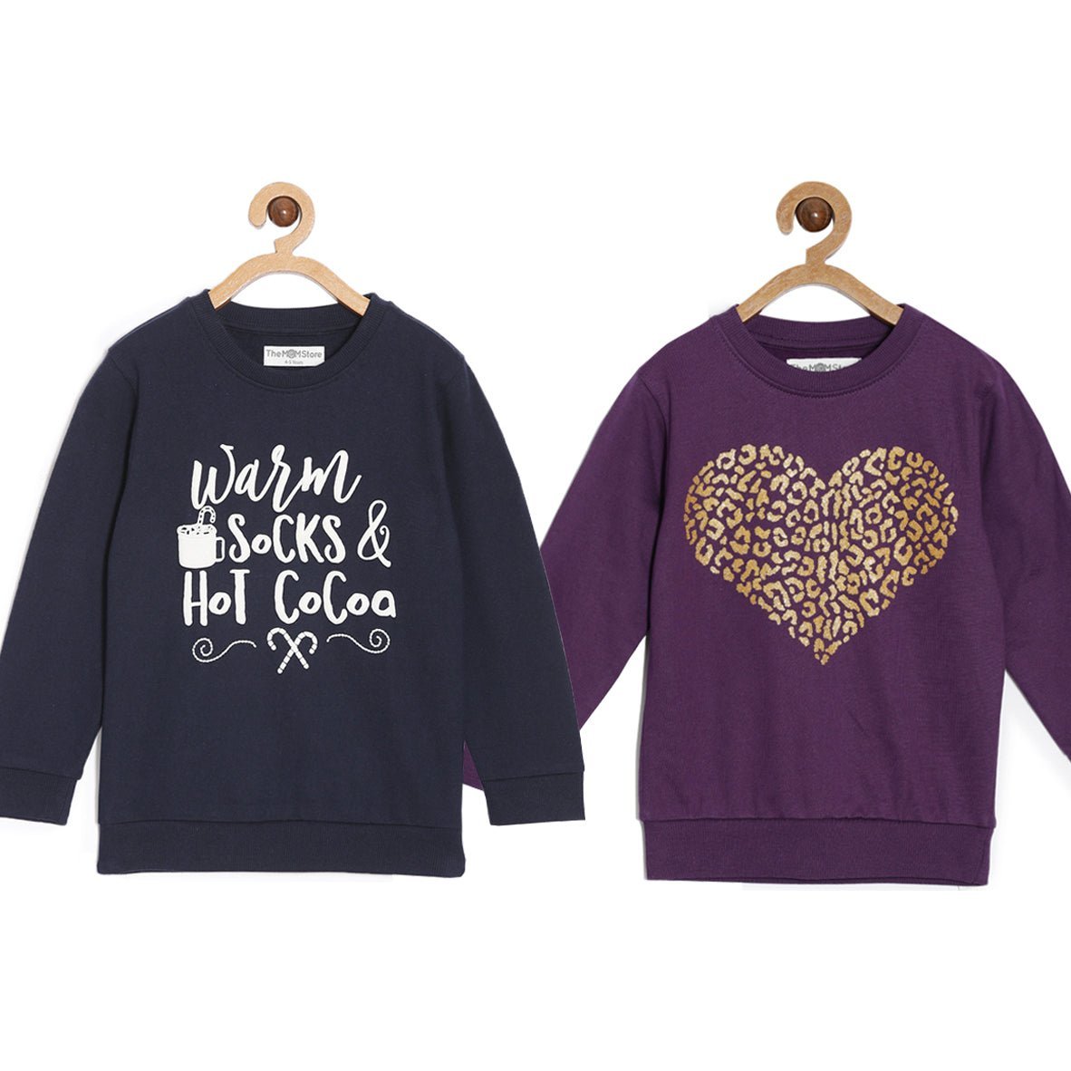 Multi Color Cotton French Terry Sweatshirts For Kids Pack of 2