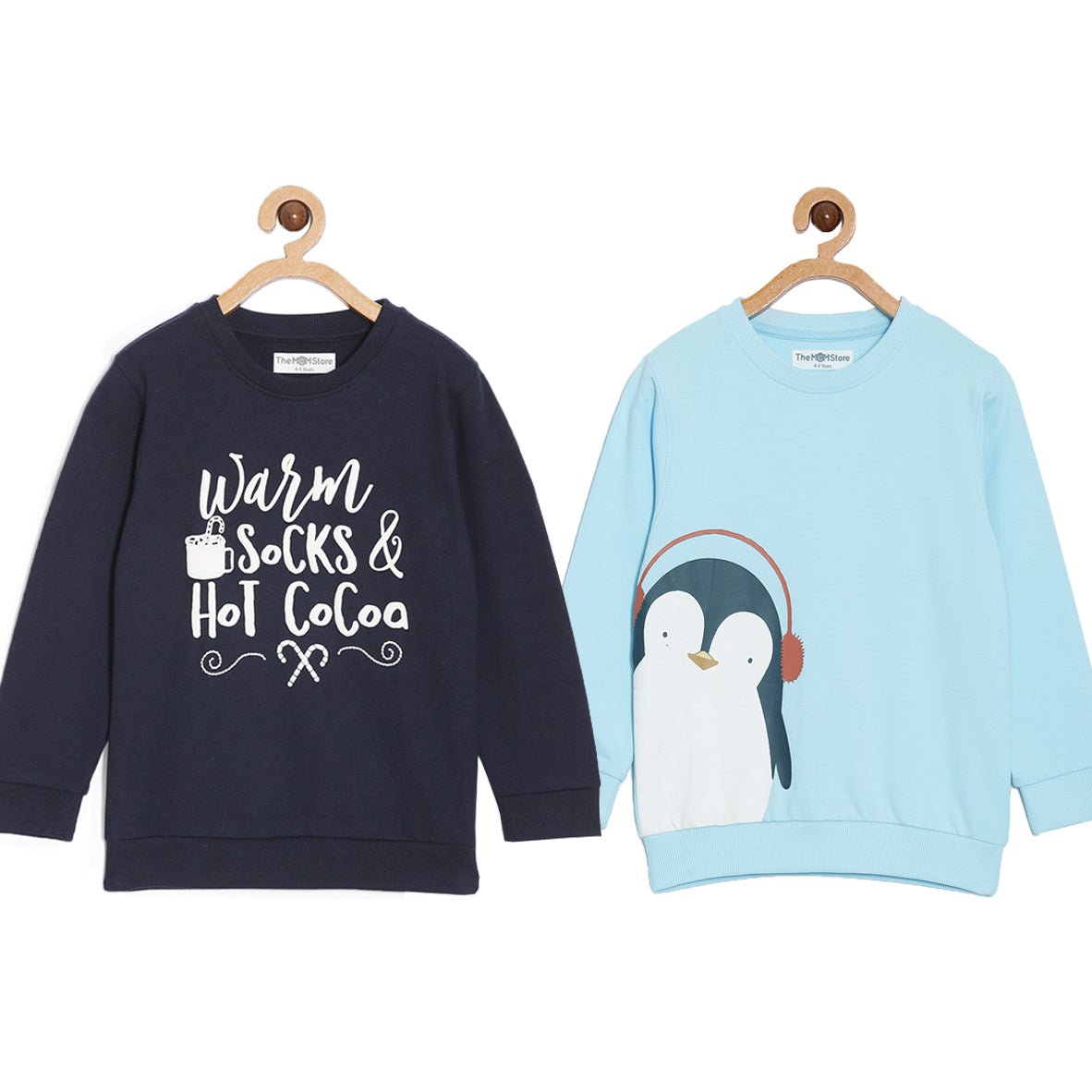 Multi Color Cotton French Terry Sweatshirts For Kids Pack of 2
